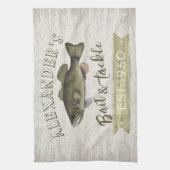 Funny Chef Simple Fisherman Bait and Tackle Sign Geschirrtuch (Vertikal)