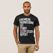 Funny Chemical Engineering Eat Study Repeat Gift T-Shirt (Vorne ganz)