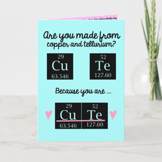 Funny Chemie Valentinstag Card Feiertagskarte (Vorderseite)