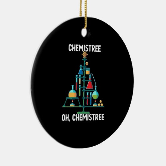 Funny Chemist Chemistry Christmas Tree Keramik Ornament (Rechts)