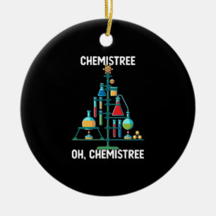 Funny Chemist Chemistry Christmas Tree Keramik Ornament