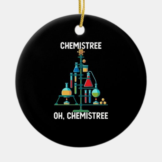 Funny Chemist Chemistry Christmas Tree Keramik Ornament (Vorne)