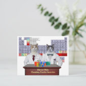 Funny Chemistry Cats Postkarte (Stehend Vorderseite)