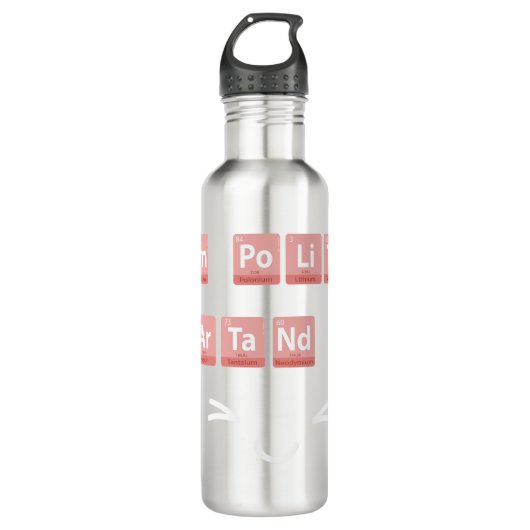 Funny Chemistry Elements Design Smart Niedlich Pol Edelstahlflasche (Vorderseite)
