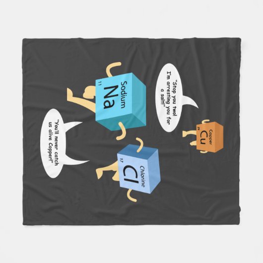 Funny Chemistry Periodic Table Pun Fleecedecke (Vorderseite (Horizontal))