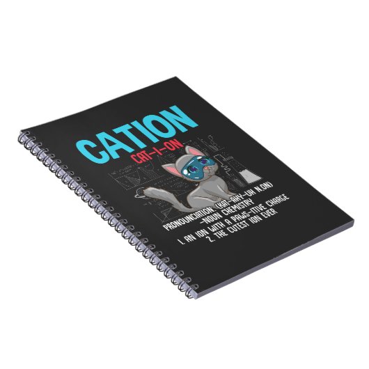 Funny Chemistry Scientication Cation Element Cat L Notizblock (Rechte Seite)