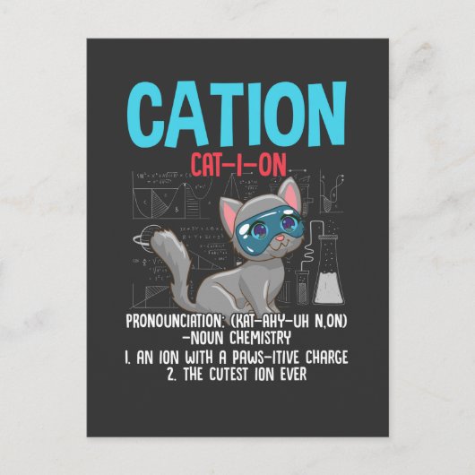 Funny Chemistry Scientication Cation Element Cat L Postkarte (Vorderseite)