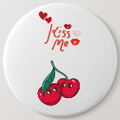 Funny Cherries in der Liebe Button (Vorderseite)