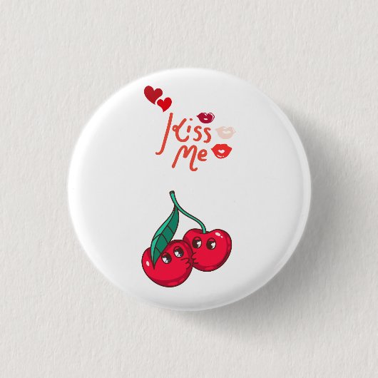 Funny Cherries in der Liebe Button (Vorderseite)