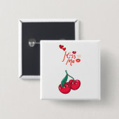 Funny Cherries in der Liebe Button (Vorne & Hinten)