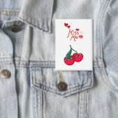 Funny Cherries in der Liebe Button (Insitu)