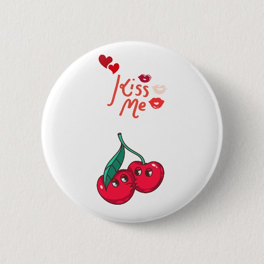 Funny Cherries in der Liebe Button (Vorderseite)