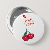Funny Cherries in der Liebe Button (Vorne & Hinten)