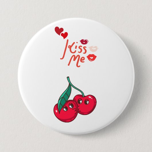 Funny Cherries in der Liebe Button (Vorderseite)