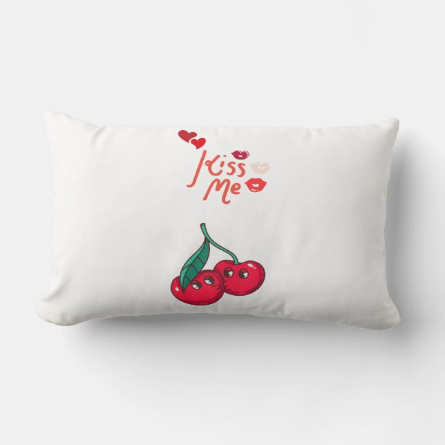 Funny Cherries in der Liebe. Lendenkissen (Vorderseite)