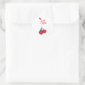 Funny Cherries in Liebe" Gelassen Runder Aufkleber (Tasche)
