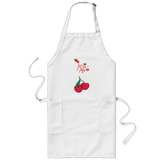 Funny Cherries in Liebe" Gelassen T - Shirt Lange Schürze (Vorne)