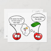 Funny Cherry Puns Joke Postkarte (Vorne/Hinten)