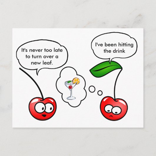 Funny Cherry Puns Joke Postkarte (Vorderseite)