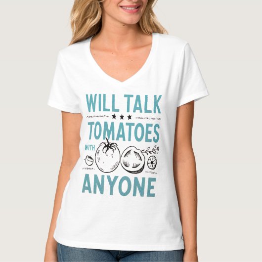 Funny Cherry Tomato Zitat spricht Tomaten T-Shirt (Vorderseite)