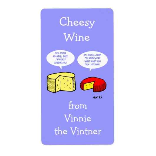 Funny Chese Cartoon Personalisiert Wine Labels (Vorne)