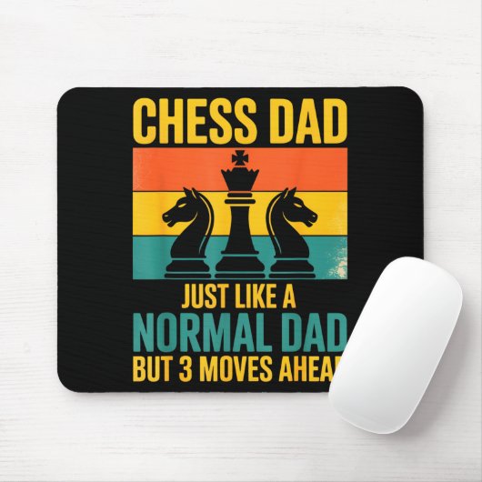 Funny Chess Dad Like Normal Dad Three Moves Ahead Mousepad (Mit Mouse)