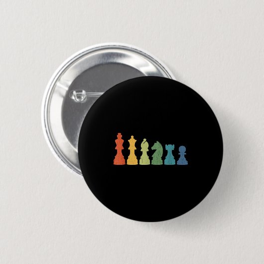 Funny Chess Eces Board Game Lover Player Themed Ch Button (Vorne & Hinten)