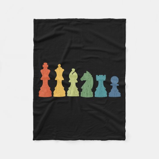 Funny Chess Eces Board Game Lover Player Themed Ch Fleecedecke (Vorderseite)