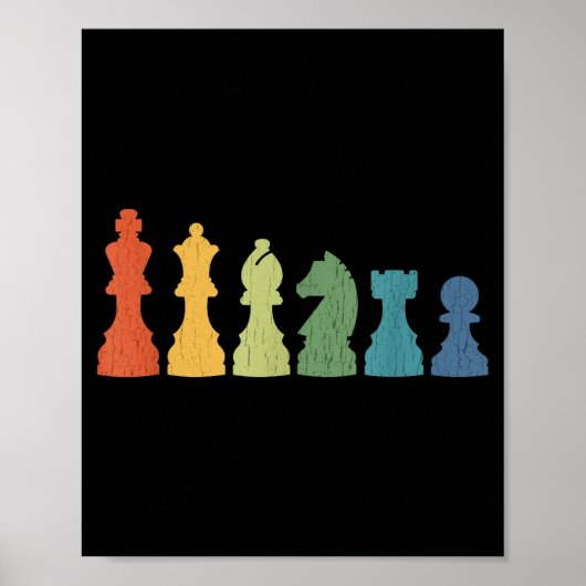 Funny Chess Eces Board Game Lover Player Themed Ch Poster (Vorne)