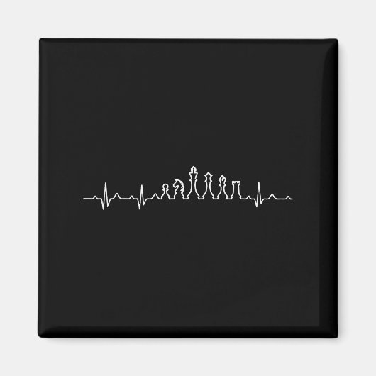 Funny Chess Heartbeat Checkers Board Game Tourname Magnet (Vorne)