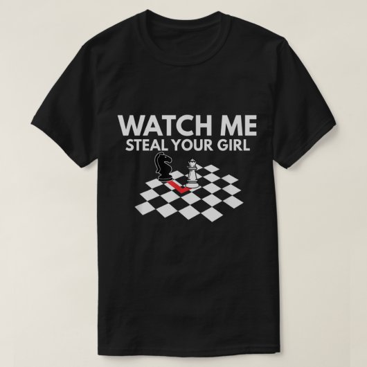 Funny Chess Knight Move Steal Your Queen Design T-Shirt (Design vorne)