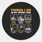 Funny Chess Player Things I Do In My Spare Time  Runder Aufkleber (Vorderseite)