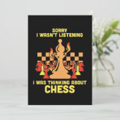 Funny Chess Quote Gift for Chess Players & Lovers Einladung (Stehend Vorderseite)