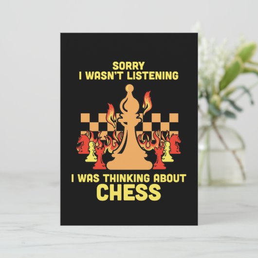 Funny Chess Quote Gift for Chess Players & Lovers Einladung (Stehend Vorderseite)