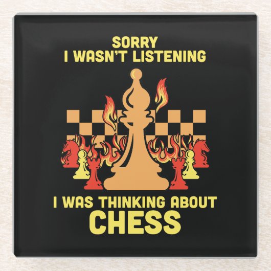 Funny Chess Quote Gift for Chess Players & Lovers Glasuntersetzer (Vorderseite)