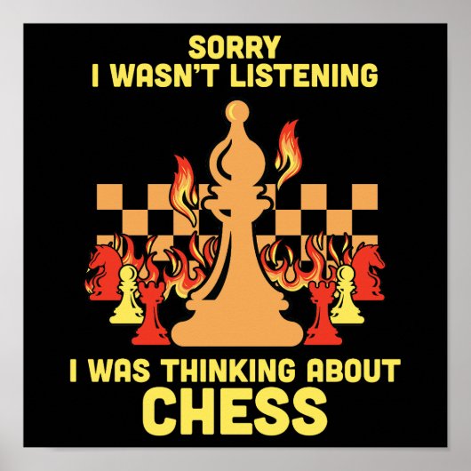 Funny Chess Quote Gift for Chess Players & Lovers Poster (Vorne)