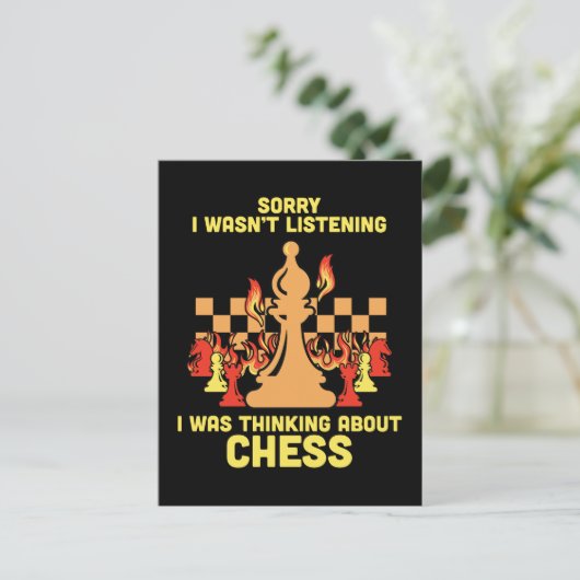 Funny Chess Quote Gift for Chess Players & Lovers Postkarte (Stehend Vorderseite)