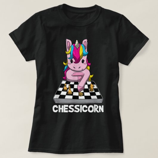 Funny Chessicorn Unicorn Chess Design T-Shirt (Design vorne)