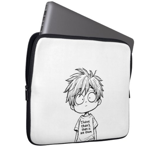 Funny Chibi Anime Boy Electronics Bag Laptopschutzhülle (Vorne Rechts)