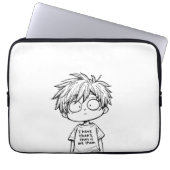 Funny Chibi Anime Boy Electronics Bag Laptopschutzhülle (Vorderseite)
