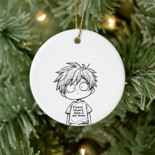 Funny Chibi Anime Boy Ornament (Baum)