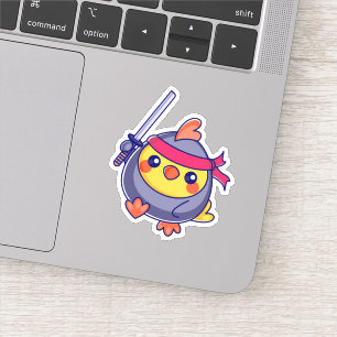 Funny Chibi Ninja Chick Aufkleber