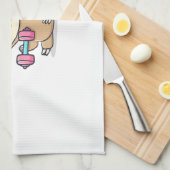 Funny Chibi Sloth Workout  Cute Kawaii Gym Cartoon Geschirrtuch (Viertel Falte)