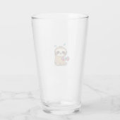 Funny Chibi Sloth Workout Cute Kawaii Gym Cartoon Glas (Rückseite)