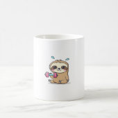Funny Chibi Sloth Workout Cute Kawaii Gym Cartoon Kaffeetasse (Mittel)