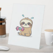 Funny Chibi Sloth Workout Cute Kawaii Gym Cartoon Sockelschild