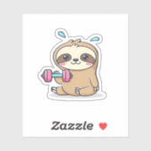 Funny Chibi Sloth Workout Niedlich Kawaii Gym Cart Aufkleber (Blatt)