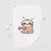 Funny Chibi Sloth Workout Niedlich Kawaii Gym Cart Golfhandtuch (Insitu)