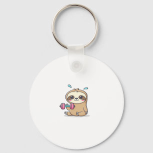 Funny Chibi Sloth Workout Niedlich Kawaii Gym Cart Schlüsselanhänger
