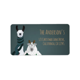 Funny Chic Cute Llama & Sheep Return Address Adressaufkleber